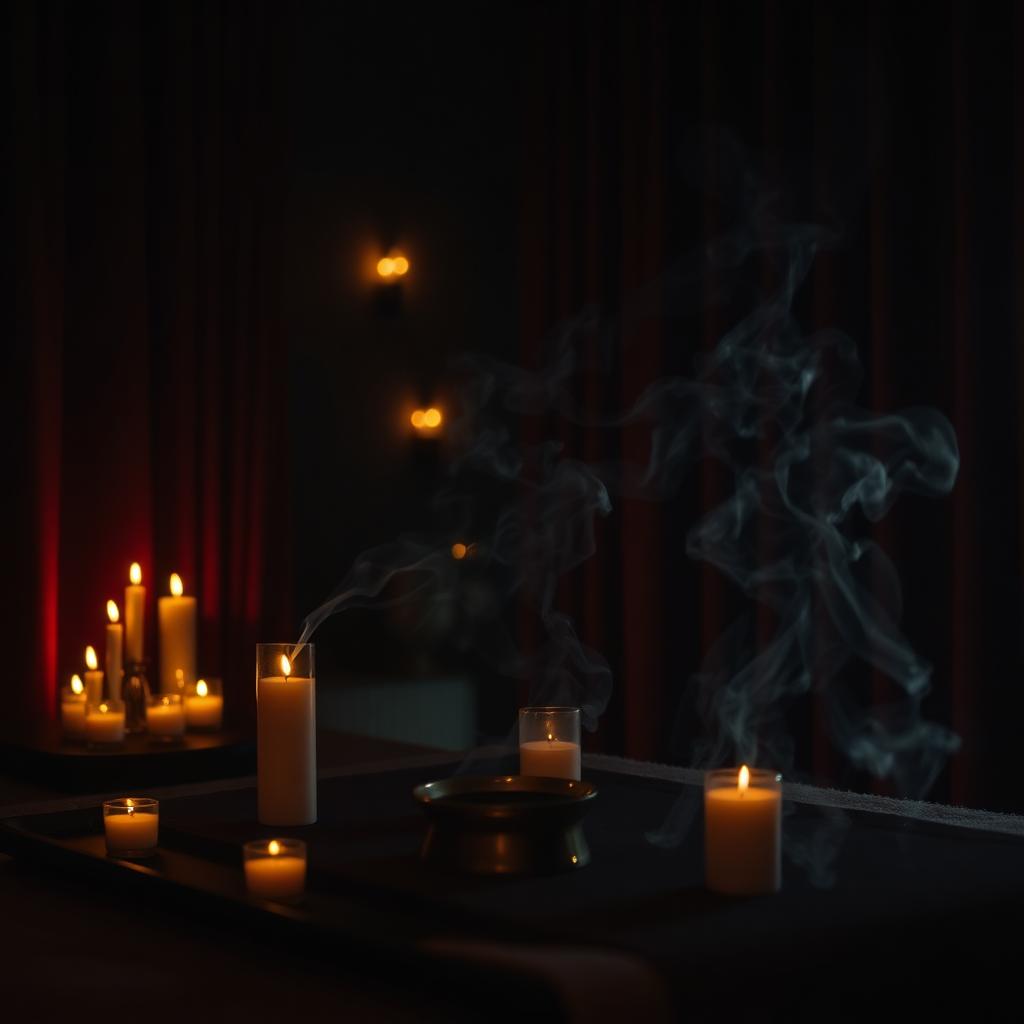 Velas e incenso em ambiente intimista